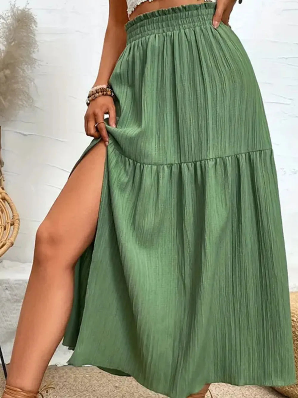 Frill Slit Skirt - cas7m