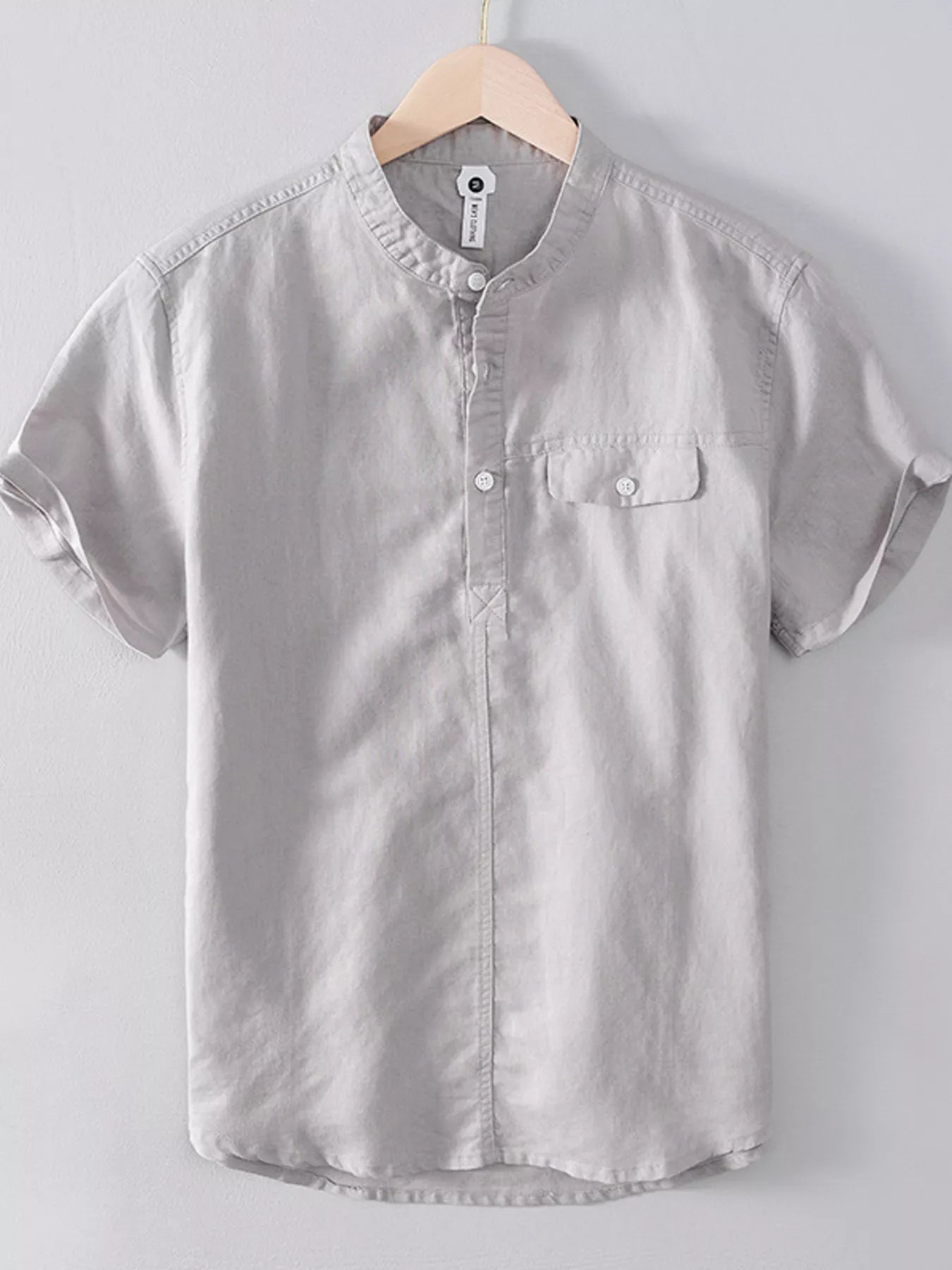 Men's Plus Size Button Detail Short Sleeve Shirt - cas7m
