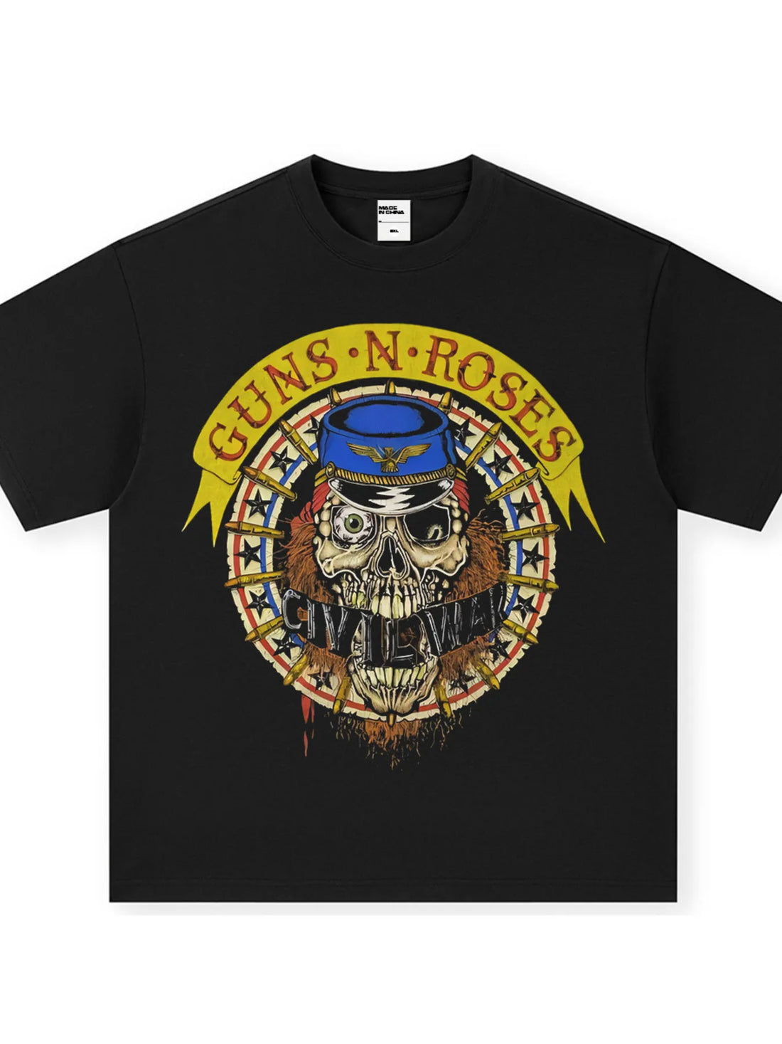 Men's Graphic Round Neck Oversized T-Shirt - cas7m