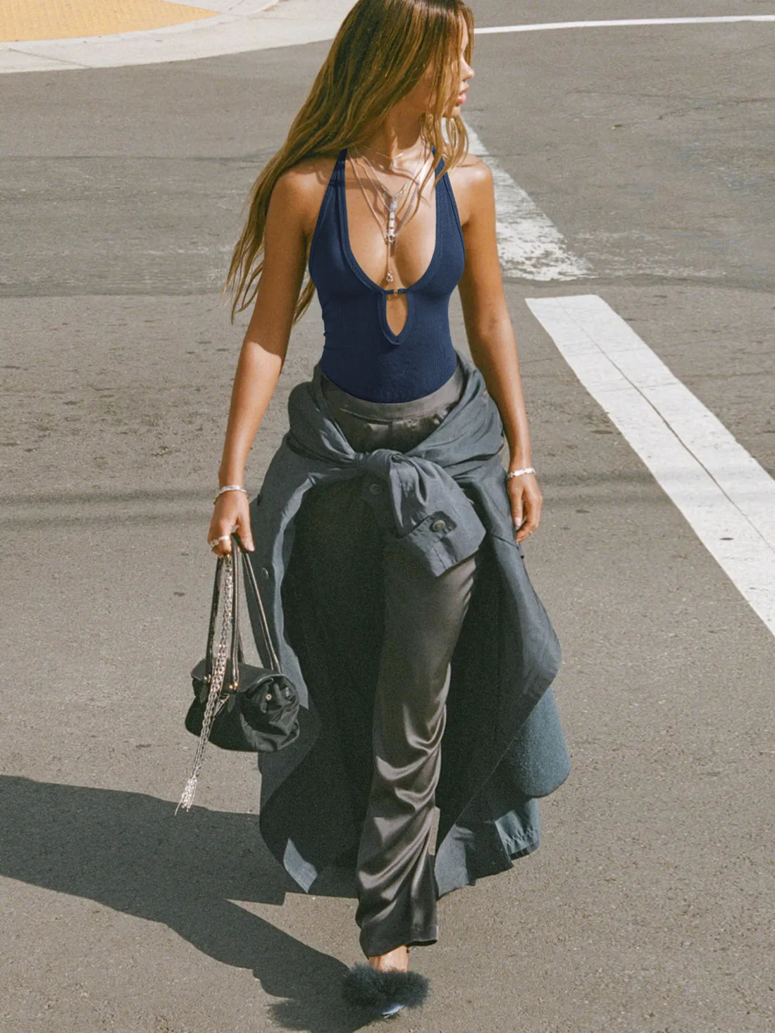 Cutout Ribbed Tank Top - cas7m
