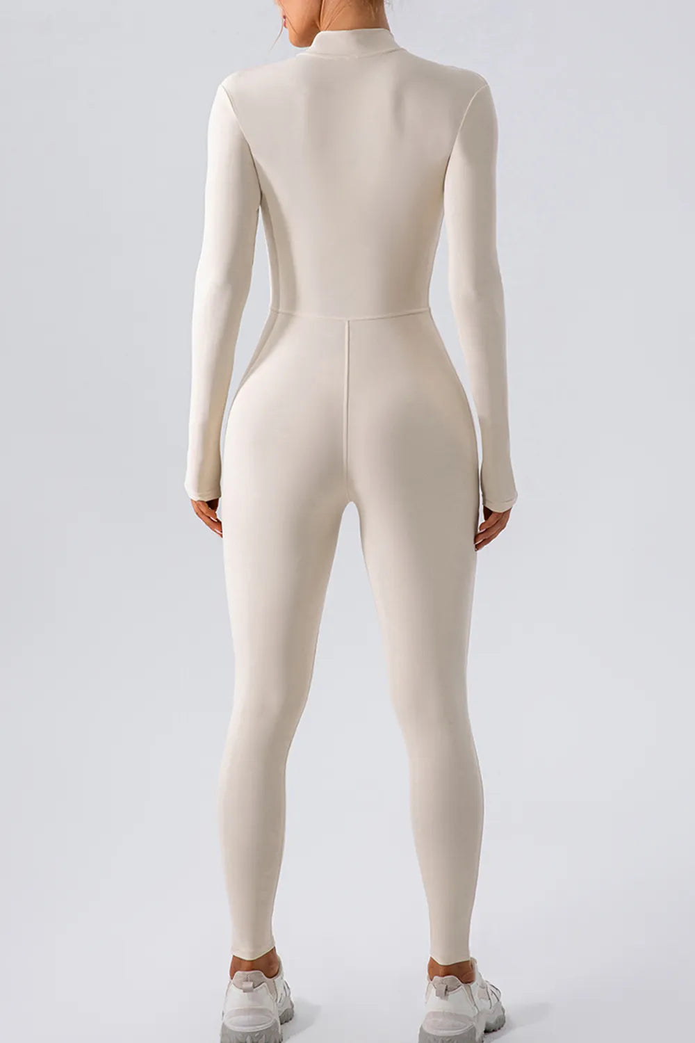 Half Zip Mock Neck Active Jumpsuit - cas7m