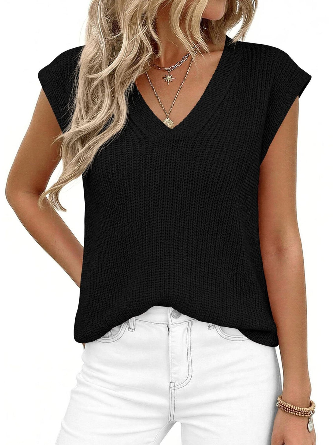 V-Neck Sweater Vest - cas7m