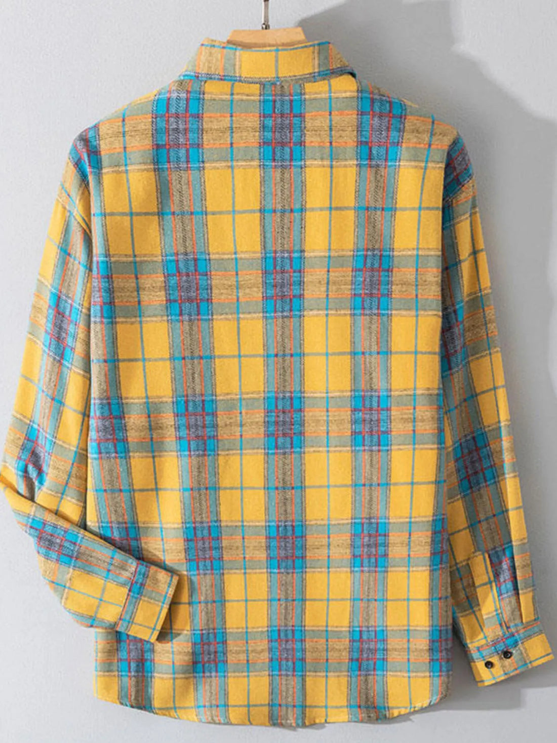 Men's Plus Size Button Up Long Sleeve Shirt - cas7m