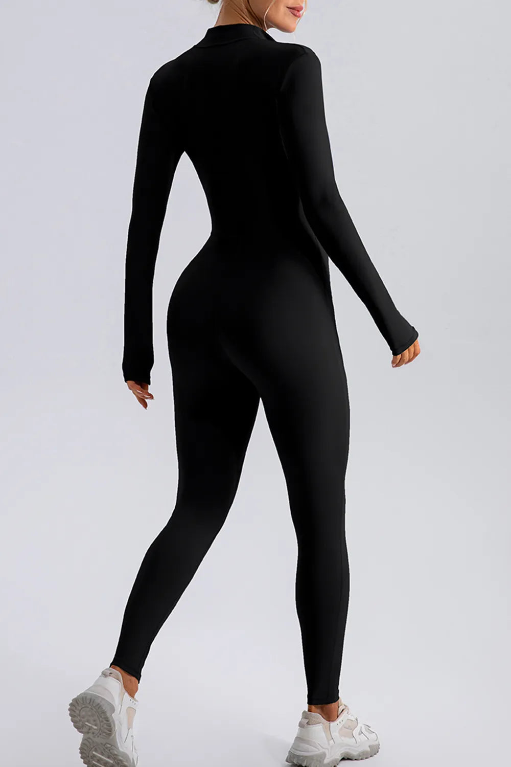 Half Zip Mock Neck Active Jumpsuit - cas7m