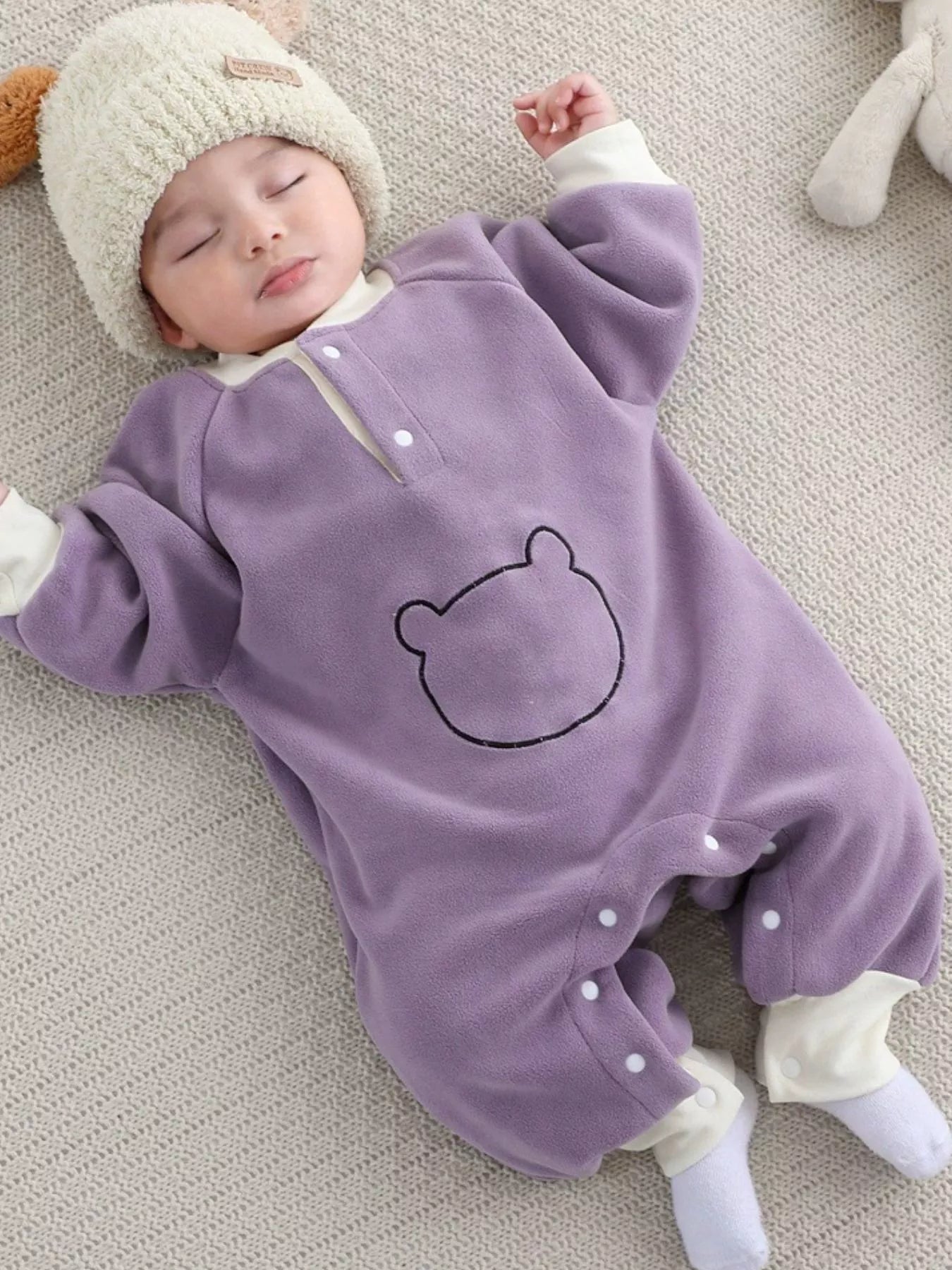 Children's Cute Bear Long Sleeve One-Piece - cas7m