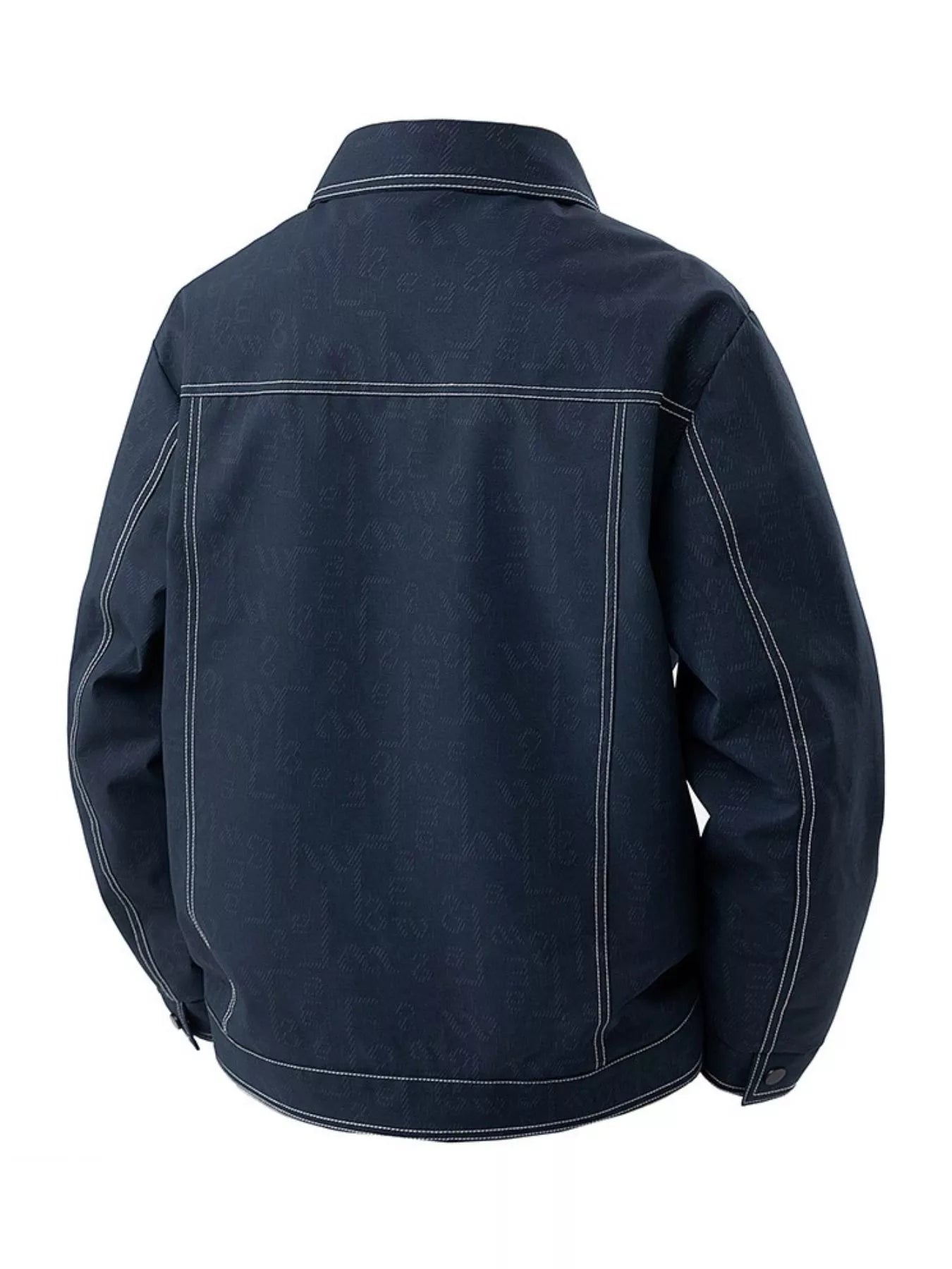 Men's Plus Size Snap Down Casual Denim Jacket - cas7m