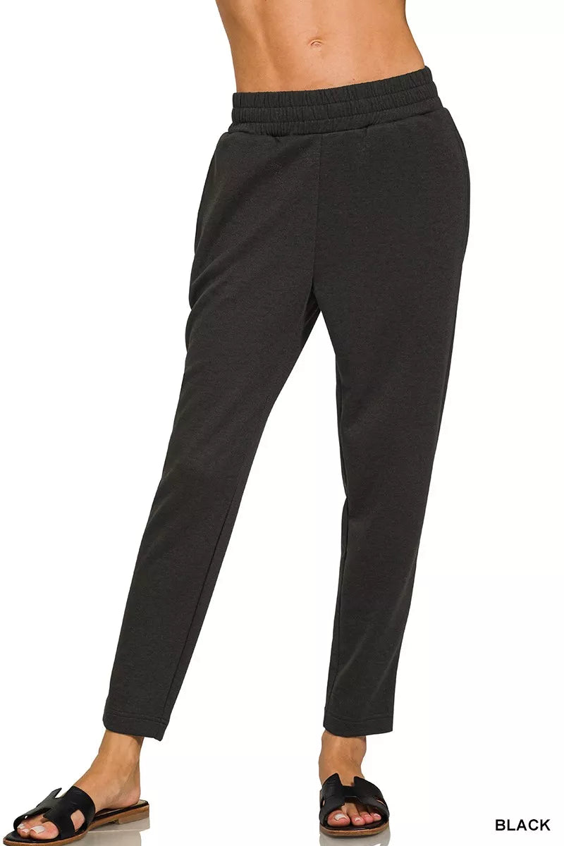 Zenana Scuba Capri Sweatpants with Pocket - cas7m