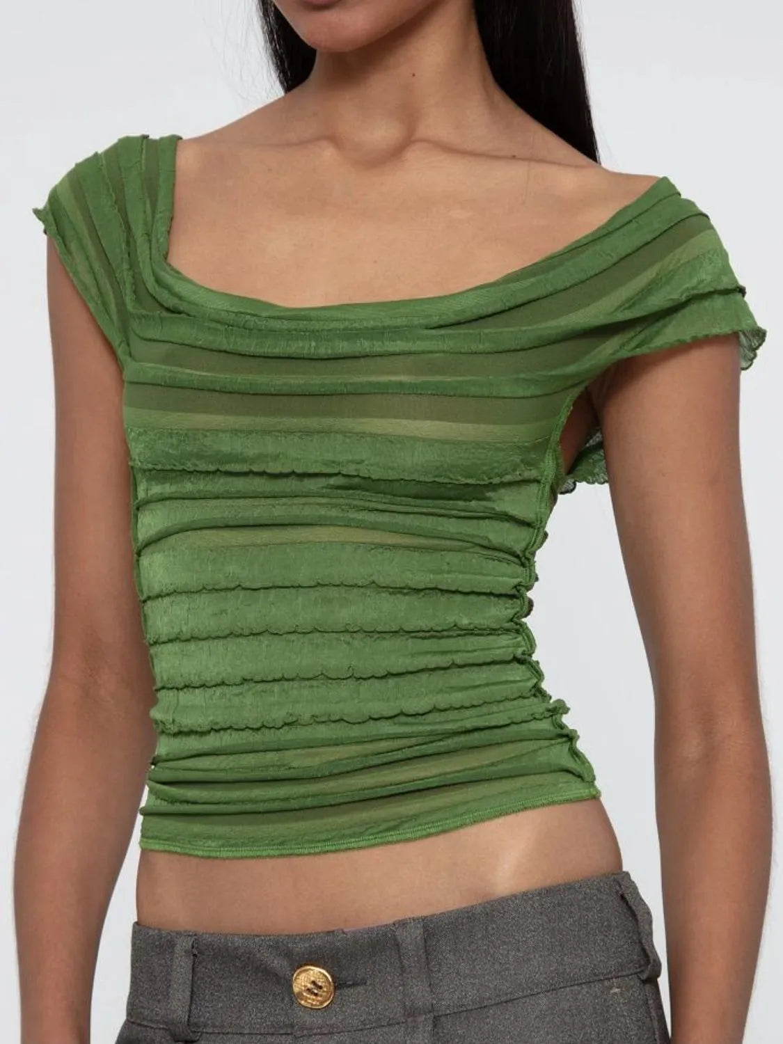 Ruched Solid Tank - cas7m