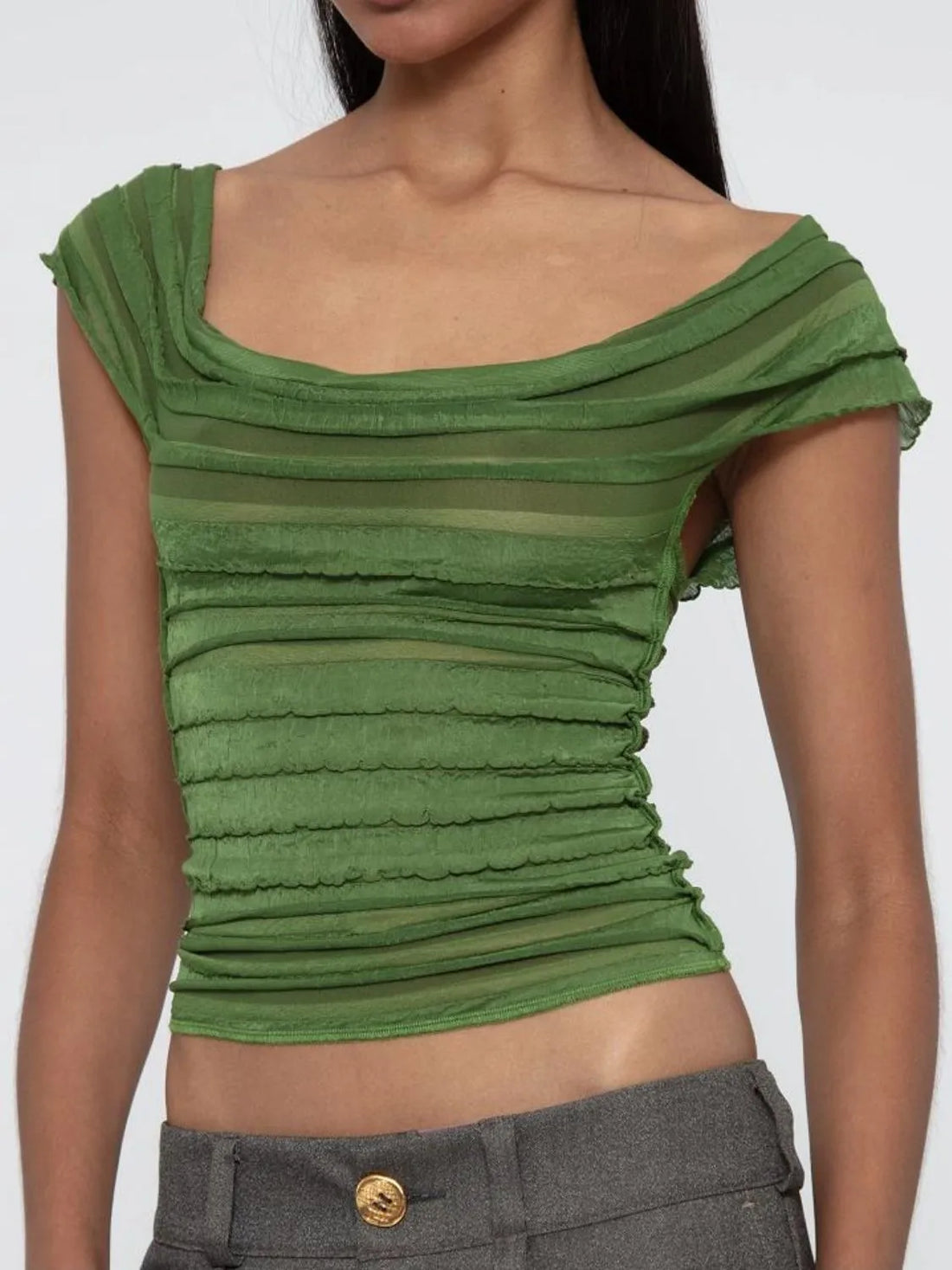 Ruched Solid Tank - cas7m