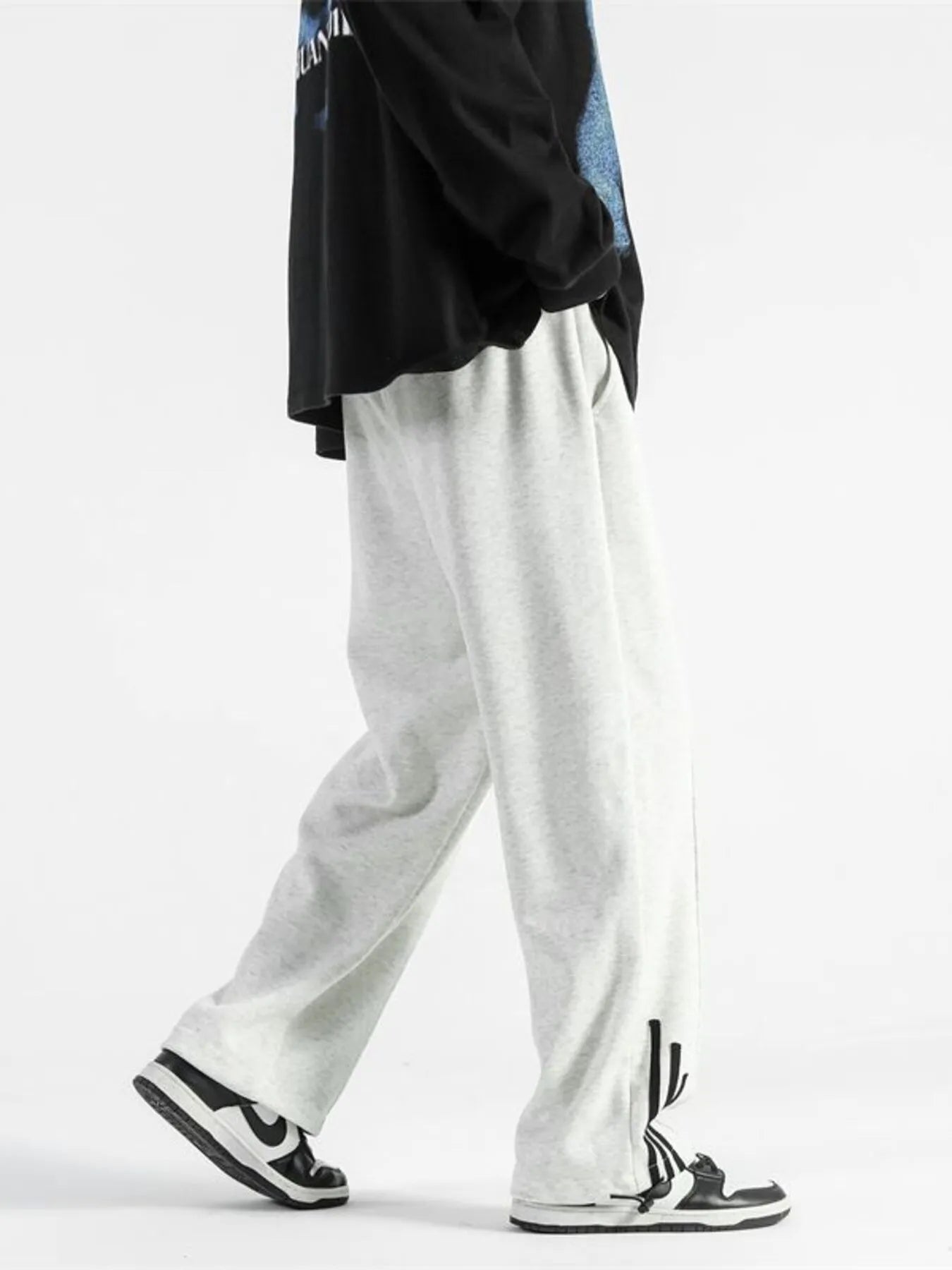 Men's Plus Size Drawstring Wide Leg Sweatpants - cas7m