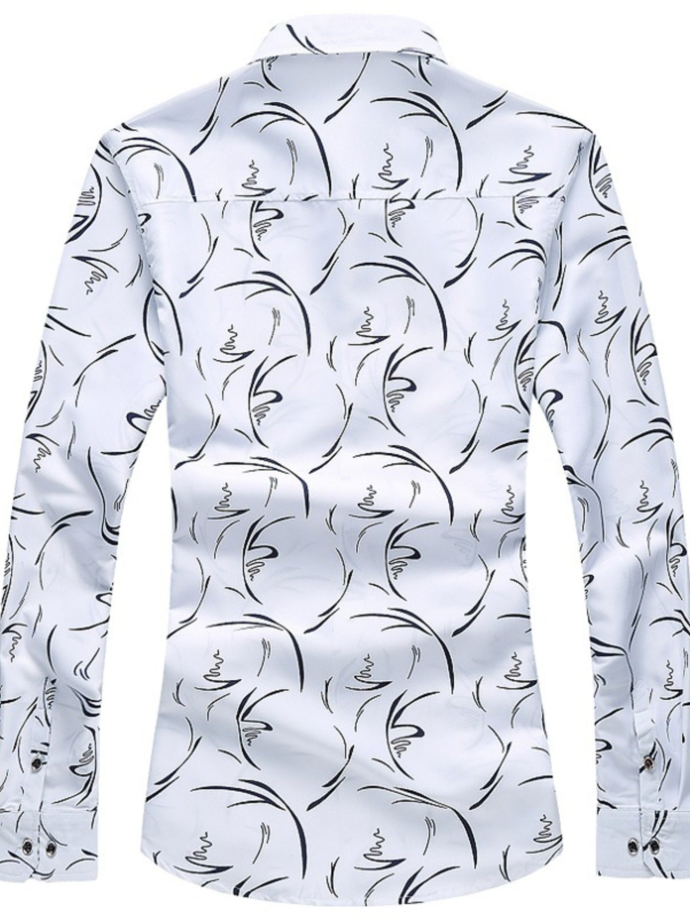 Men's Plus Size Printed Long Sleeve Shirt - cas7m