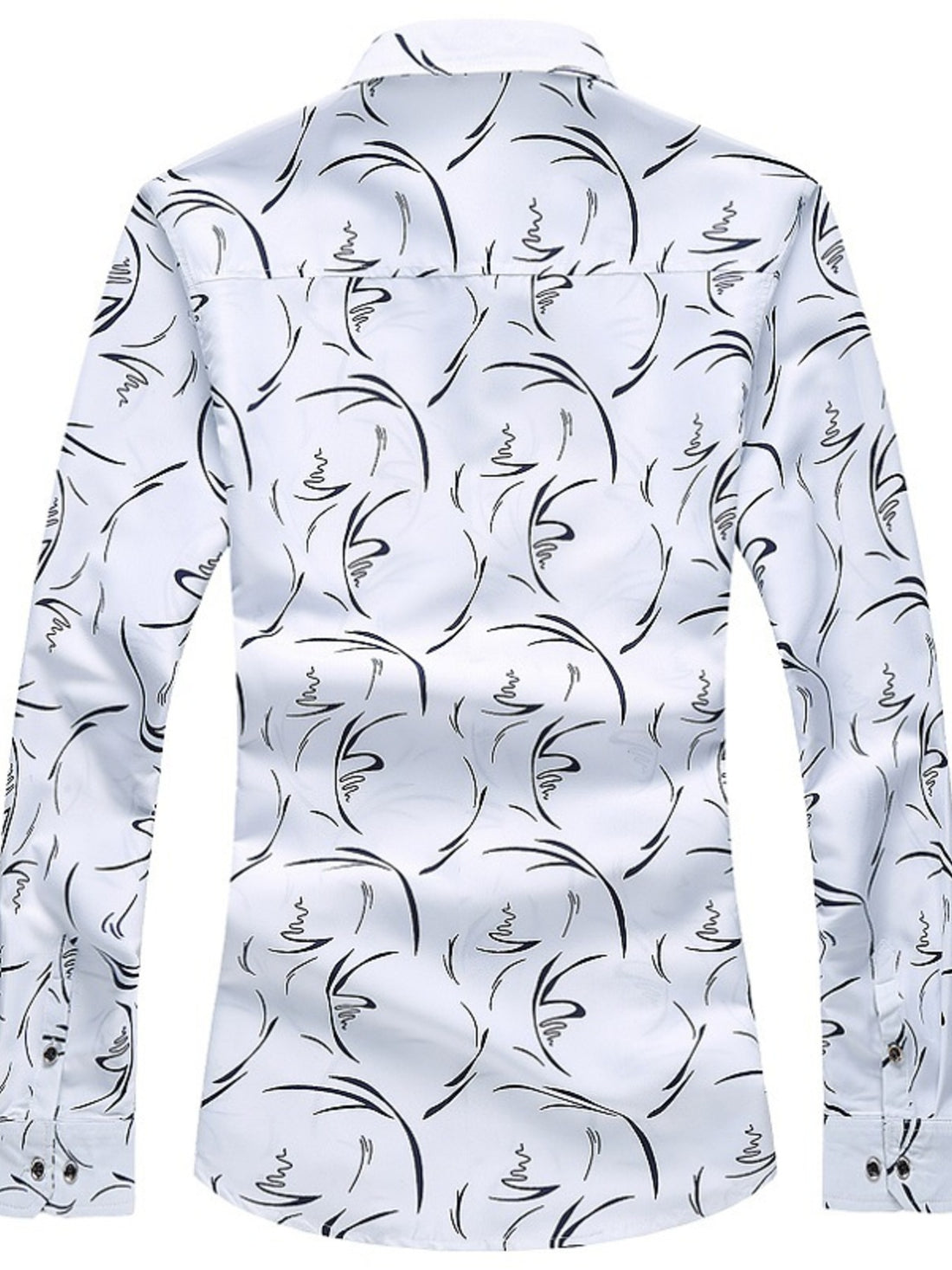 Men's Plus Size Printed Long Sleeve Shirt - cas7m