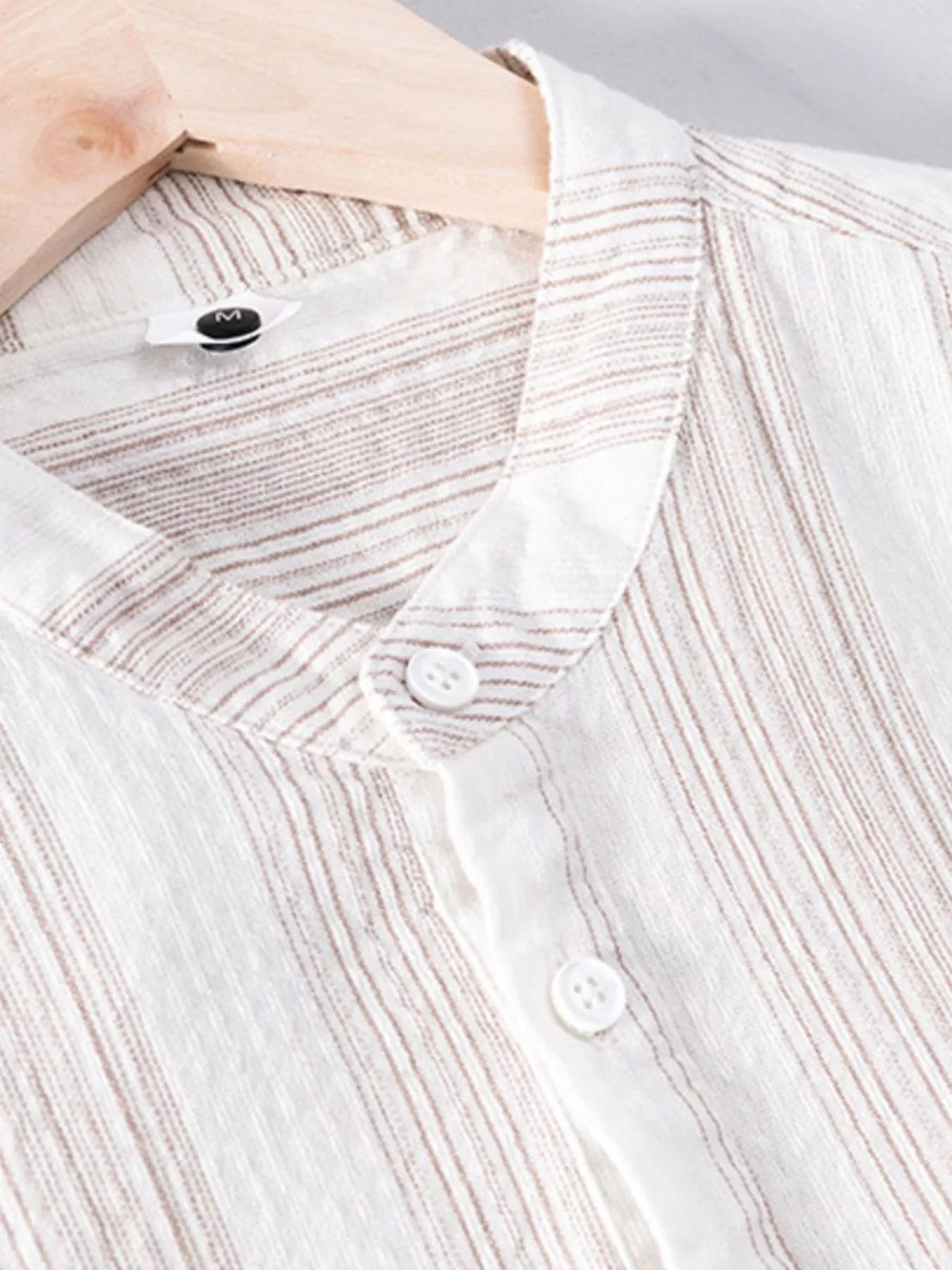 Men's Plus Size Striped Short Sleeve Blouse - cas7m