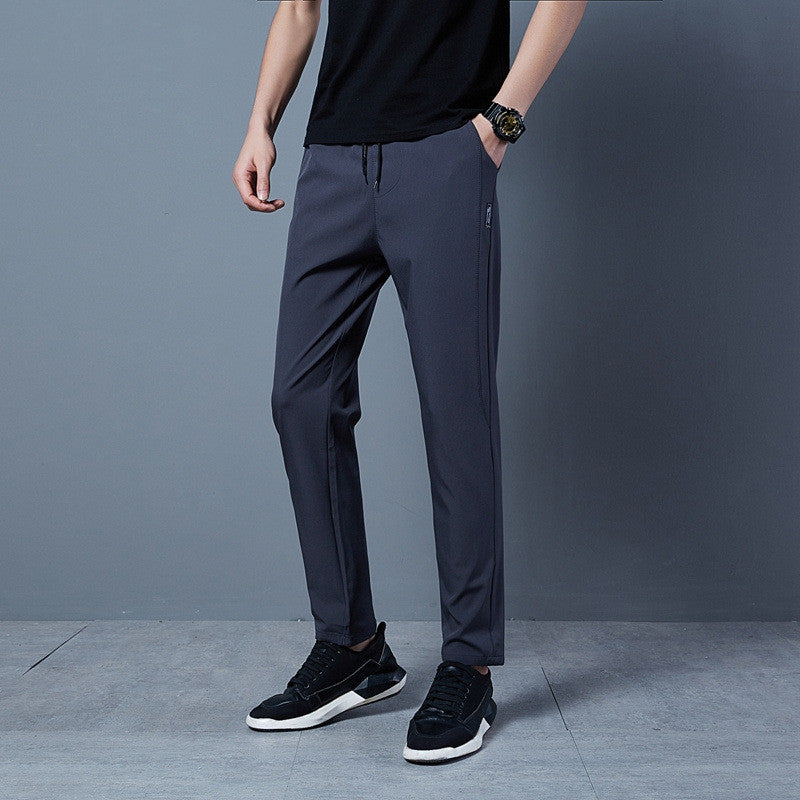 Mens Fashion Solid Color Loose Casual Pants - cas7m