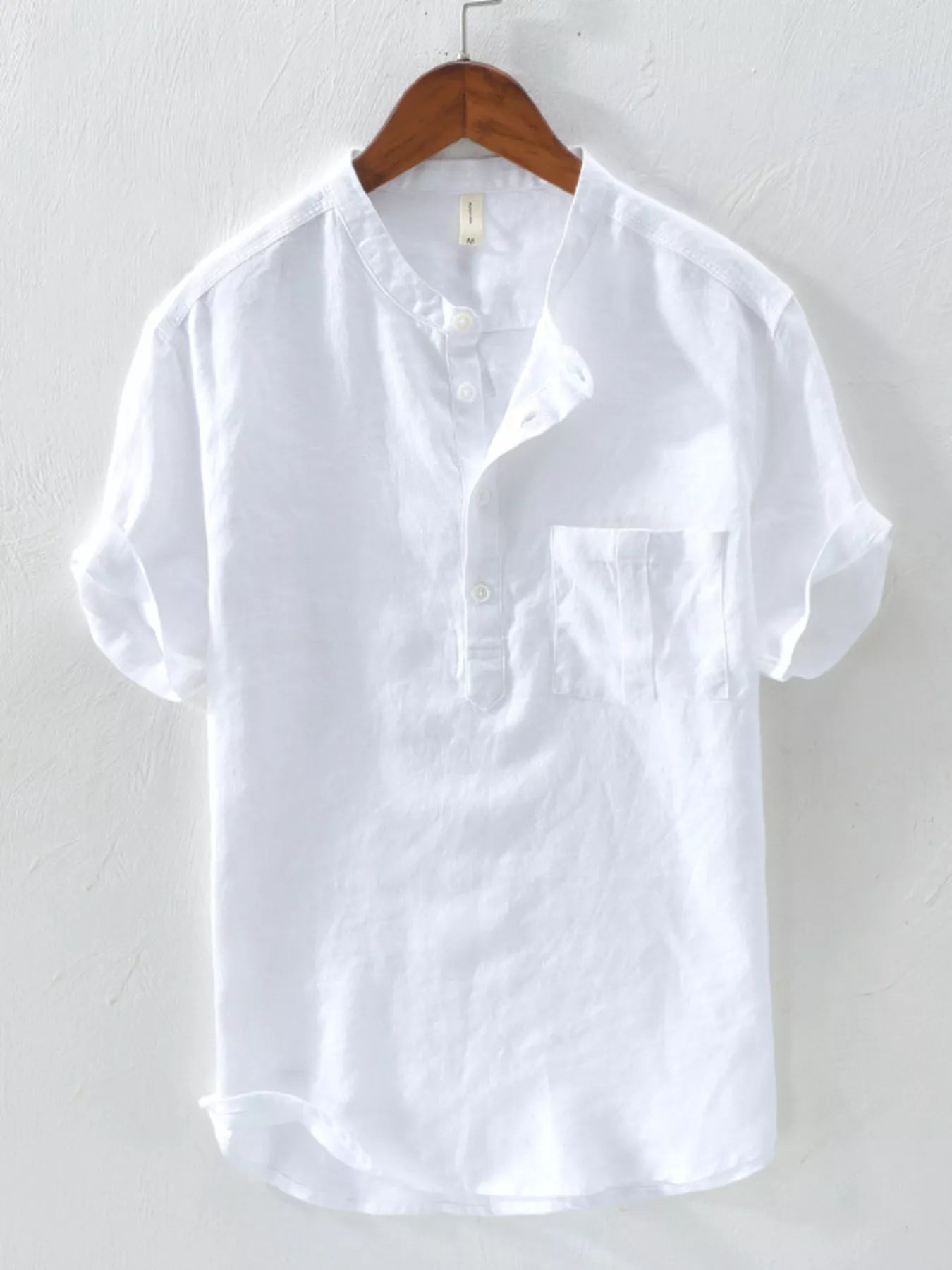Men's Plus Size Button Detail Short Sleeve Shirt - cas7m