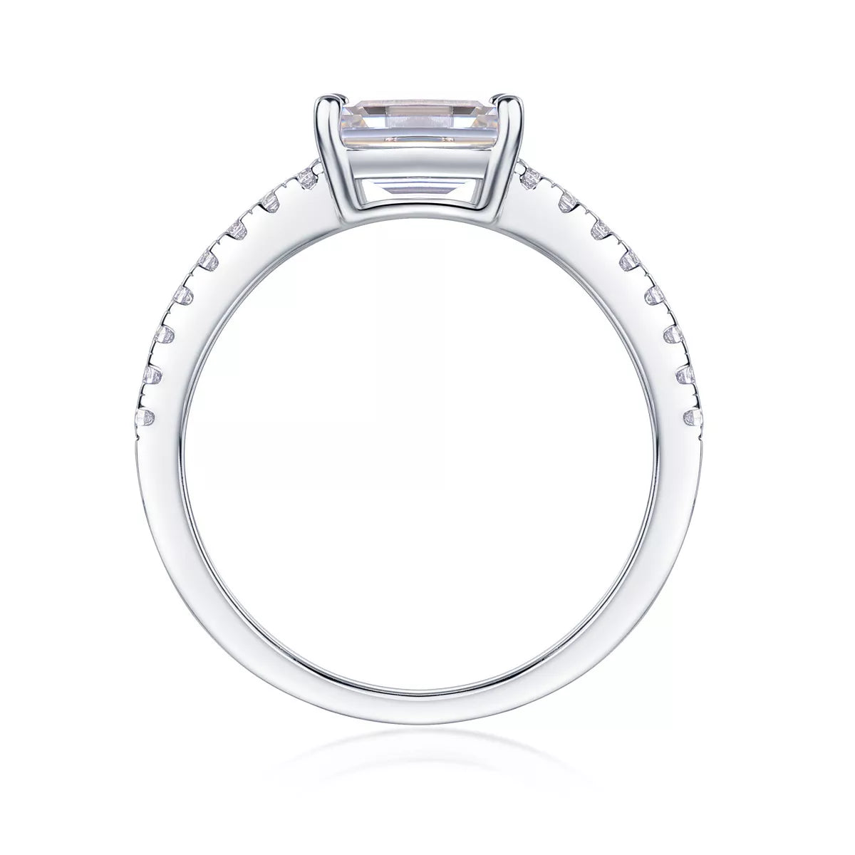 1 Carat 925 Sterling Silver Moissanite Geometric Ring - cas7m