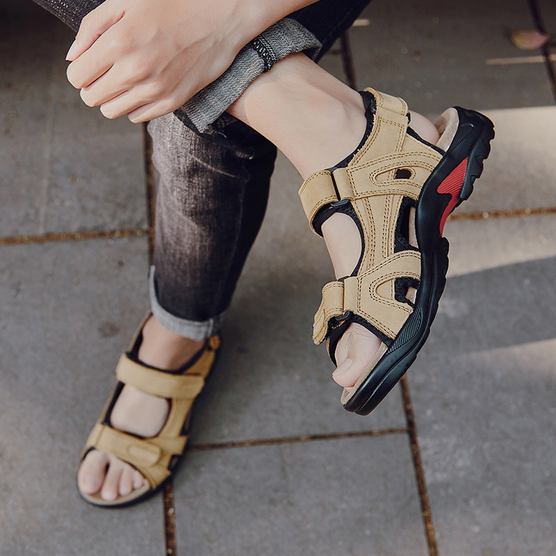 Outdoor Sandals Beach Leather Roman Sandals - cas7m
