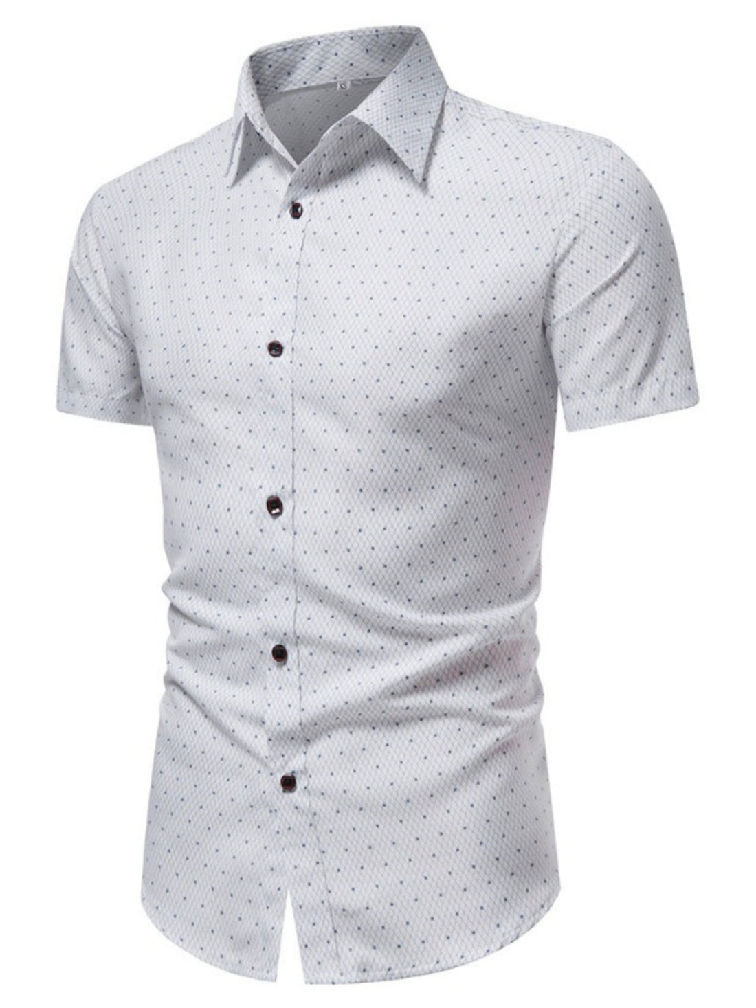 Men's Slim Fit Short Sleeve Dotted Shirt - cas7m