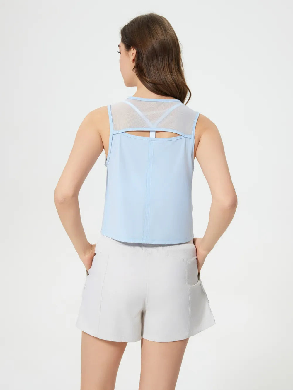 Millennia Round Neck Cropped Active Tank - cas7m