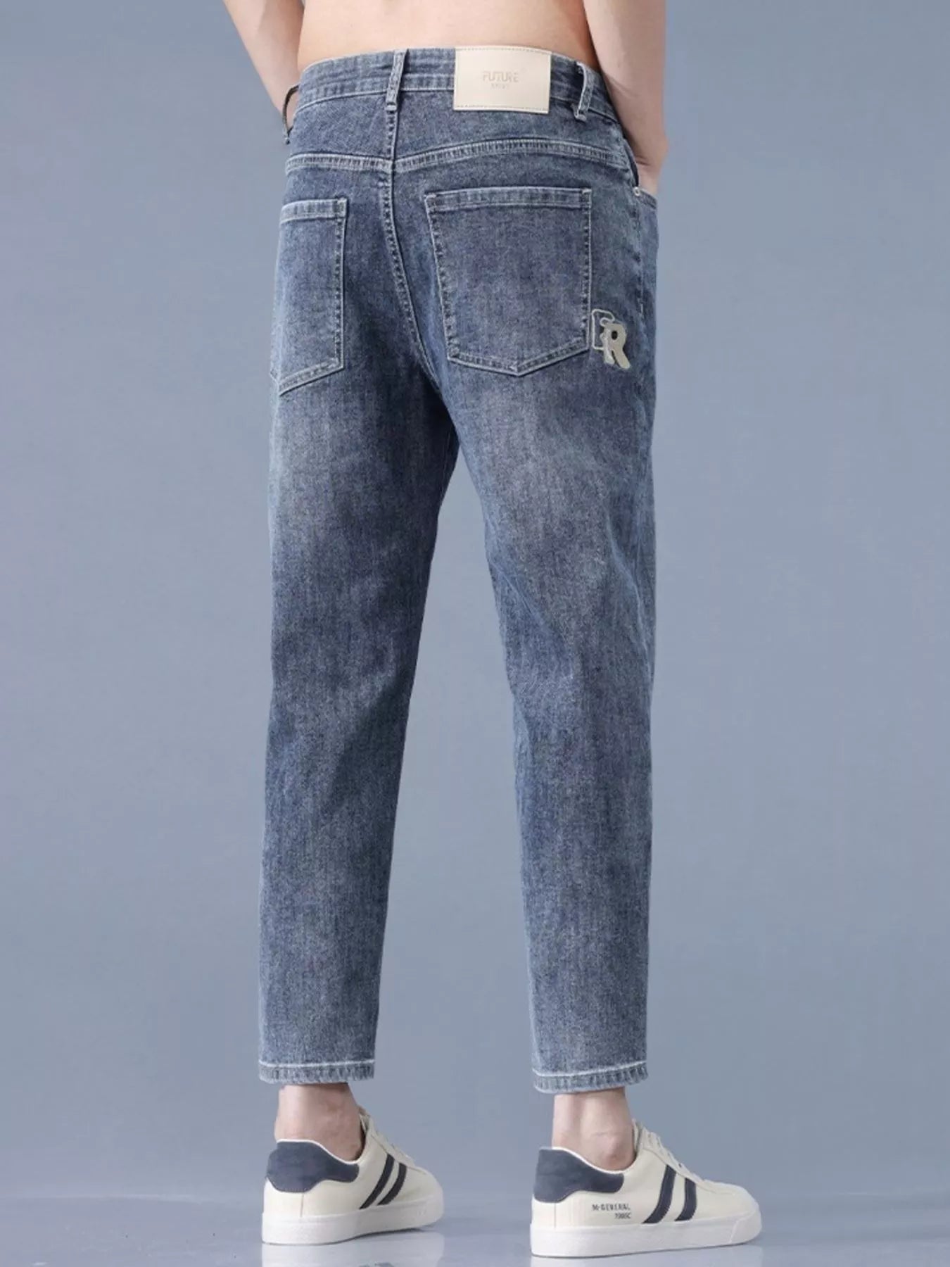 Men's Straight-Leg Wash Jeans - cas7m