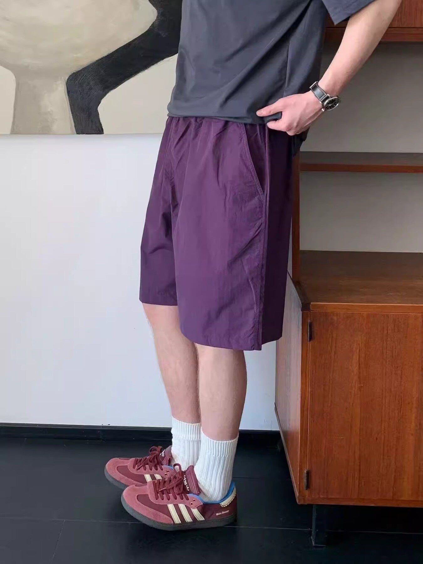 Men's Plus Size Casual Elastic Waist Lightweight Shorts - cas7m