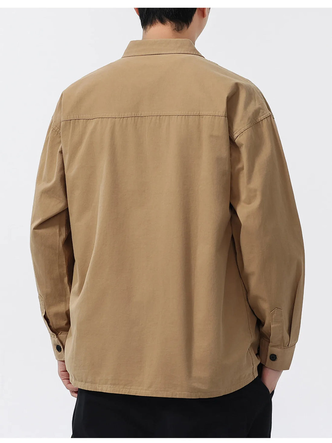 Men's Plus Size Button-Up Long Sleeve Shirt - cas7m