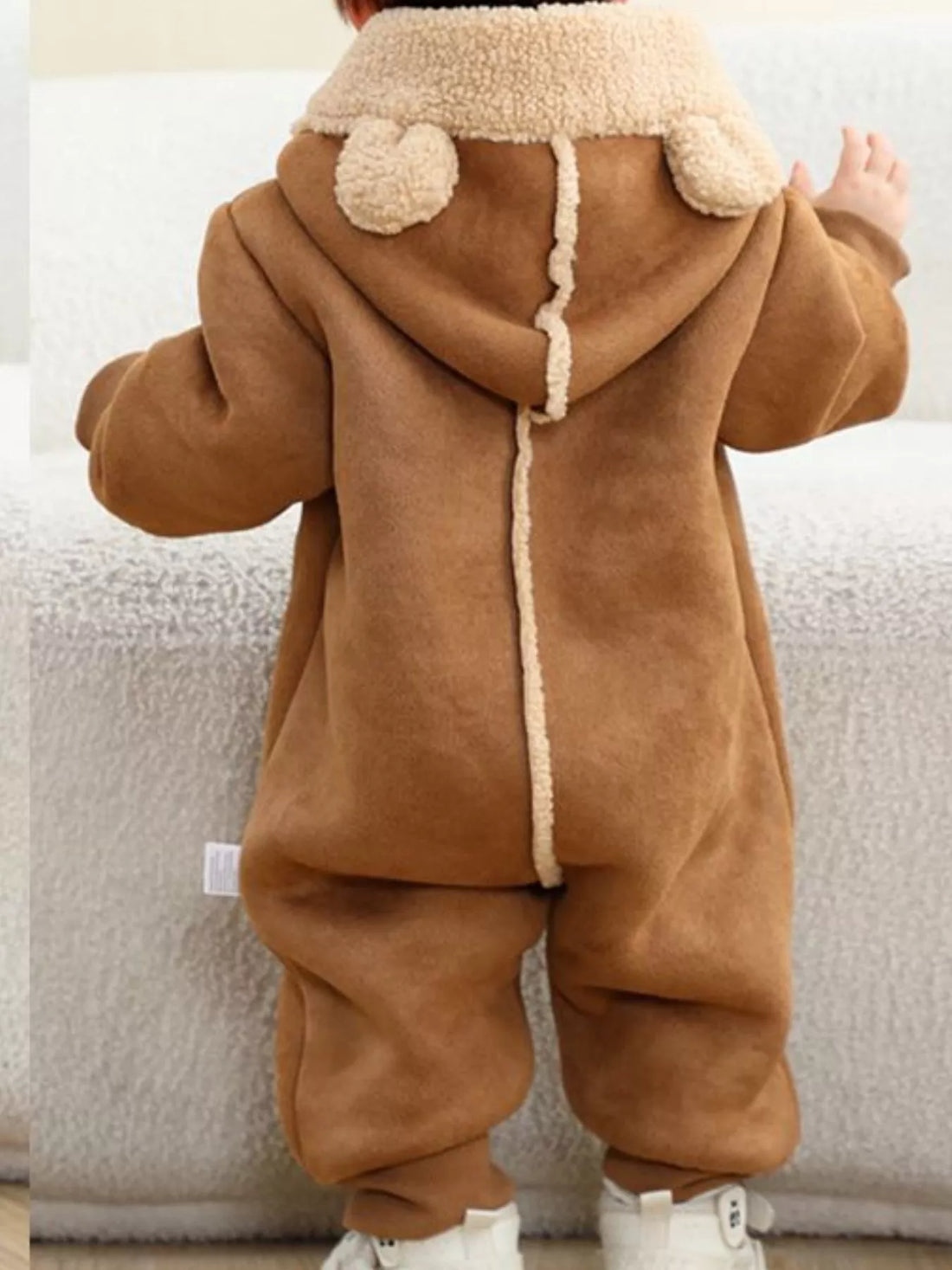 Children's Fleece Hooded One-Piece Jumpsuit - cas7m