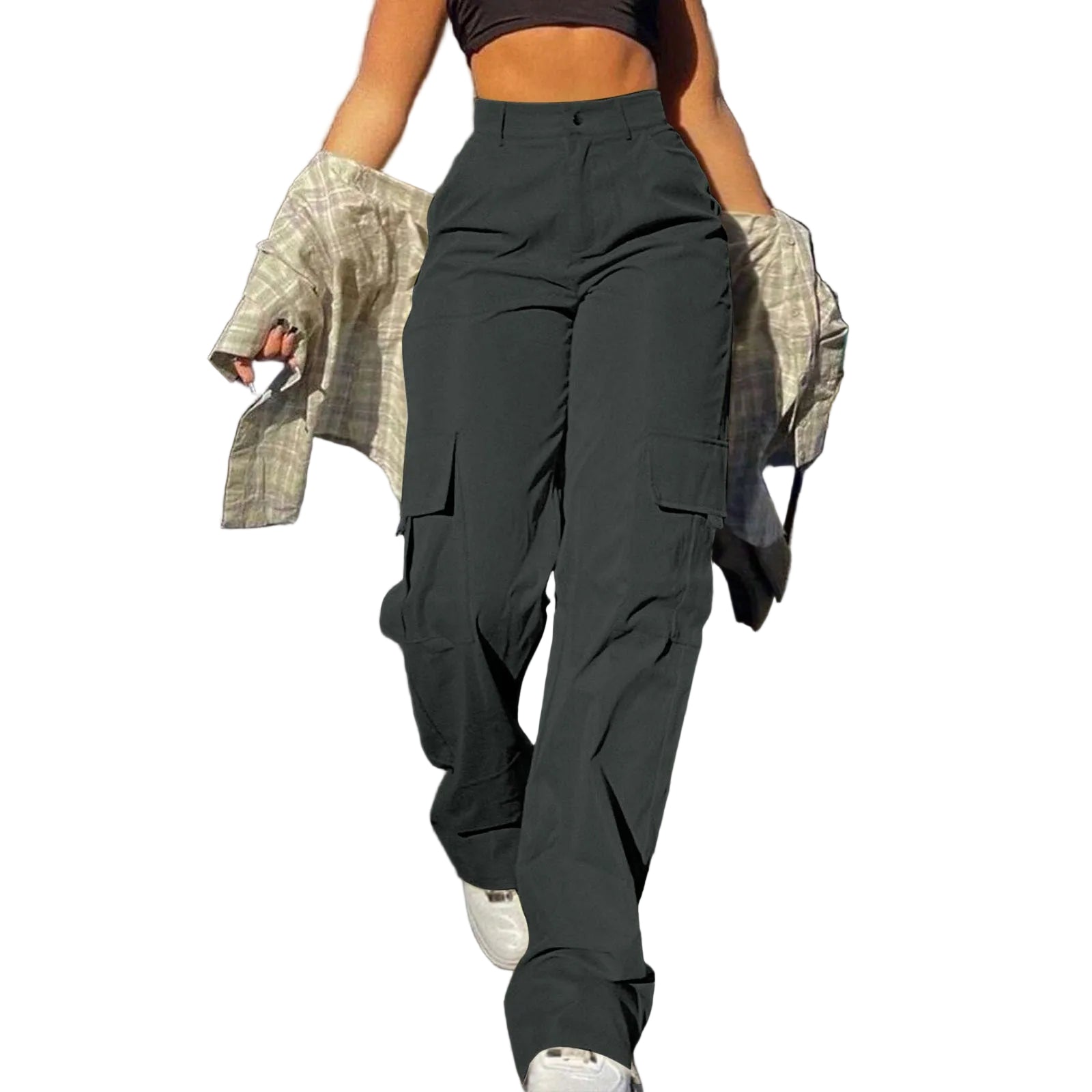 Multi-Pocket Workwear Straight-leg Trousers - cas7m