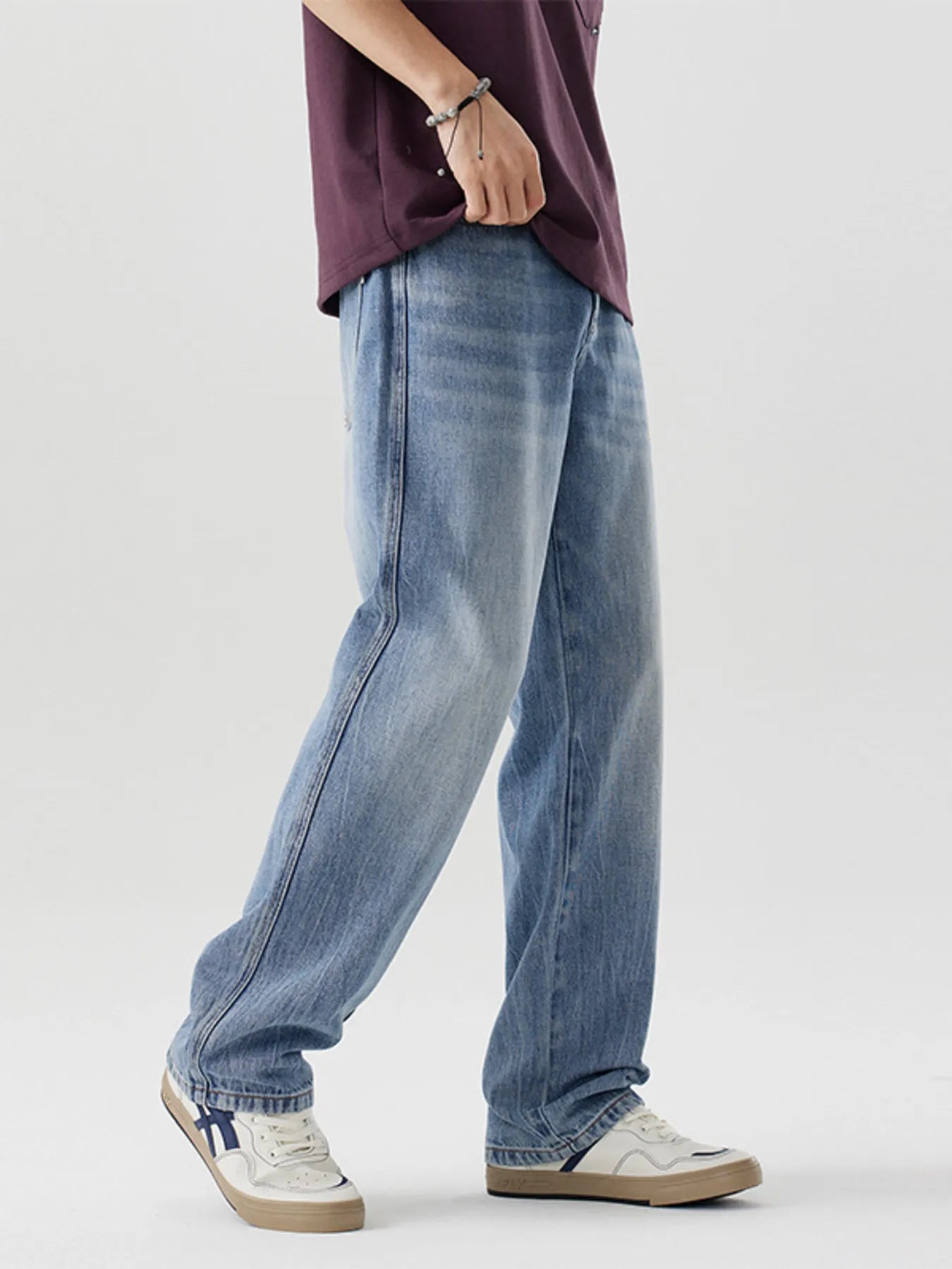 Men's Loose Fit Wash Jeans - cas7m