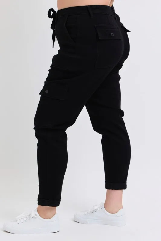Judy Blue Full Size High Waist Cargo Cuffed Jogger Plus Size - cas7m