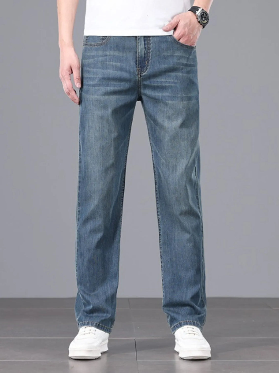 Men's Straight Fit Wash Jeans - cas7m