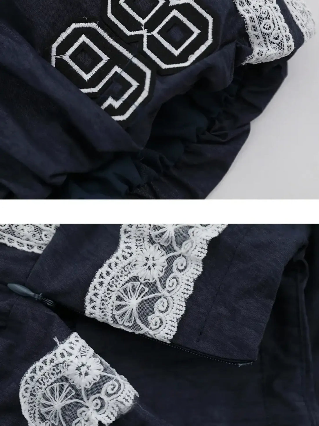 Lace Trim Shorts with Drawstring - cas7m