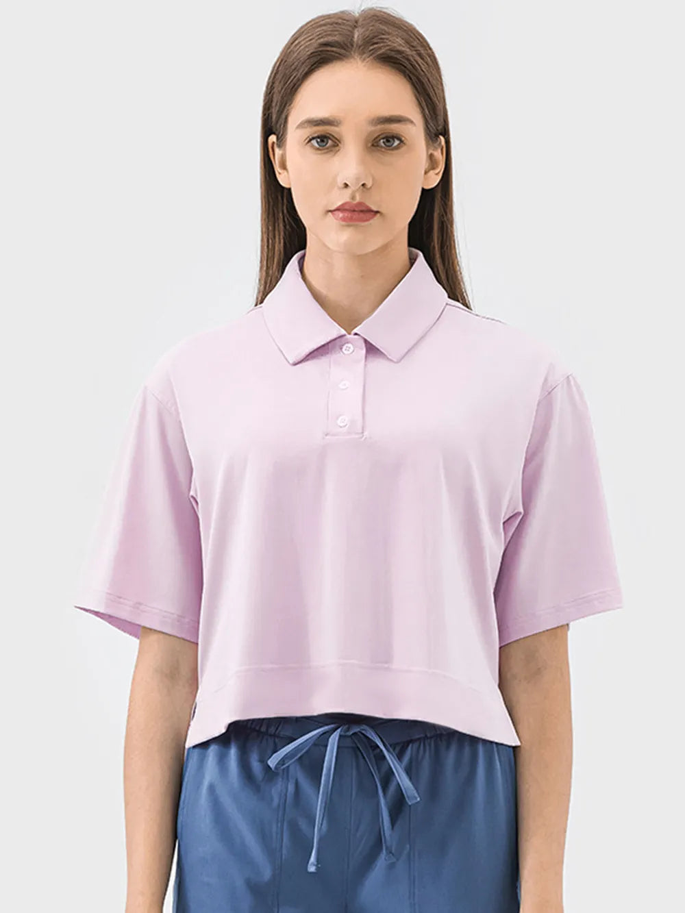 Millennia Half Button Short Sleeve Active T-Shirt - cas7m