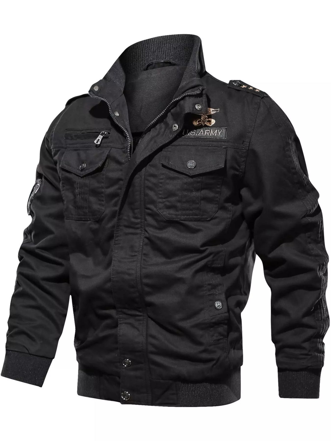 Men's Plus Size Zip Up Lightweight Bomber Jacket - cas7m