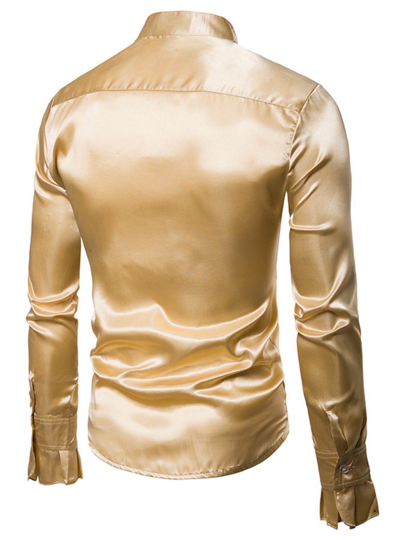 Men's Ruffle Front Long Sleeve Shirt - cas7m