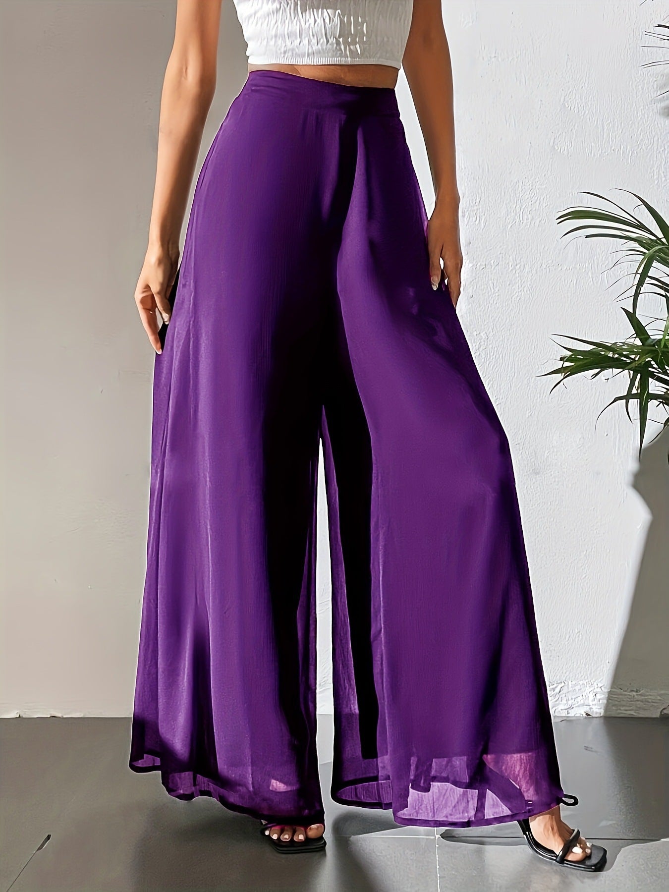 Casual Chiffon Wide-leg Pants Loose Trousers - cas7m