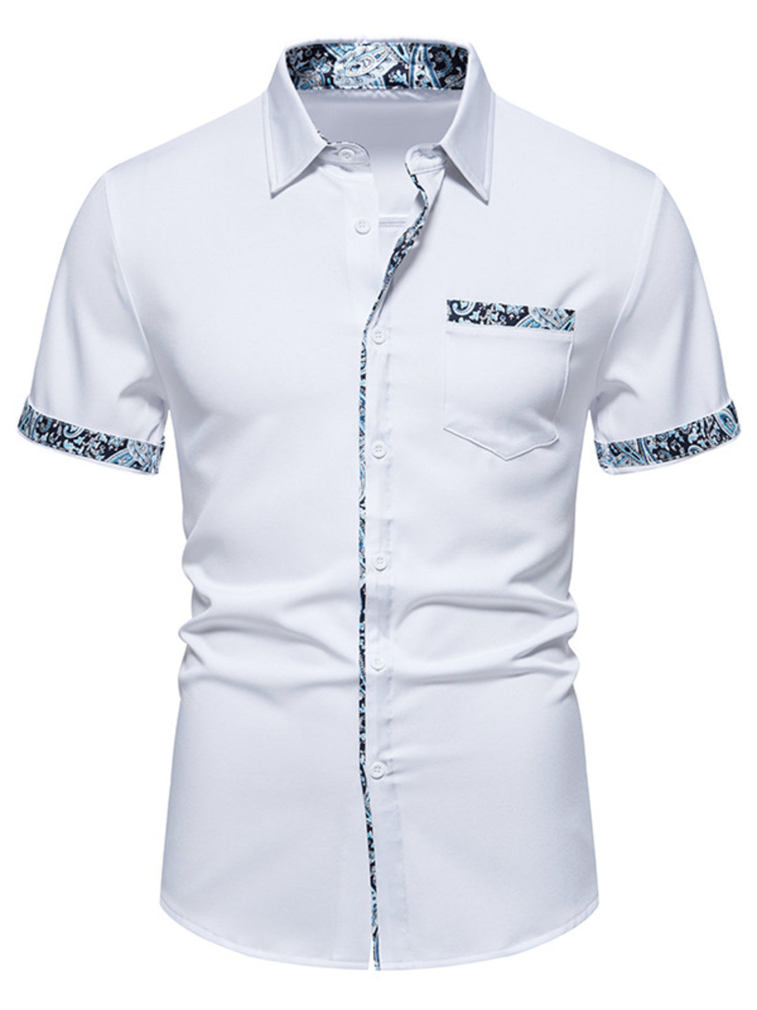 Men's Button Up Short Sleeve Shirt - cas7m