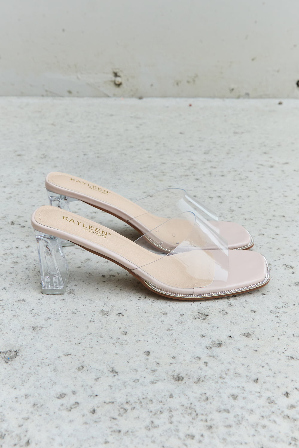 DDK Make Myself Clear Mule Block Heels - cas7m