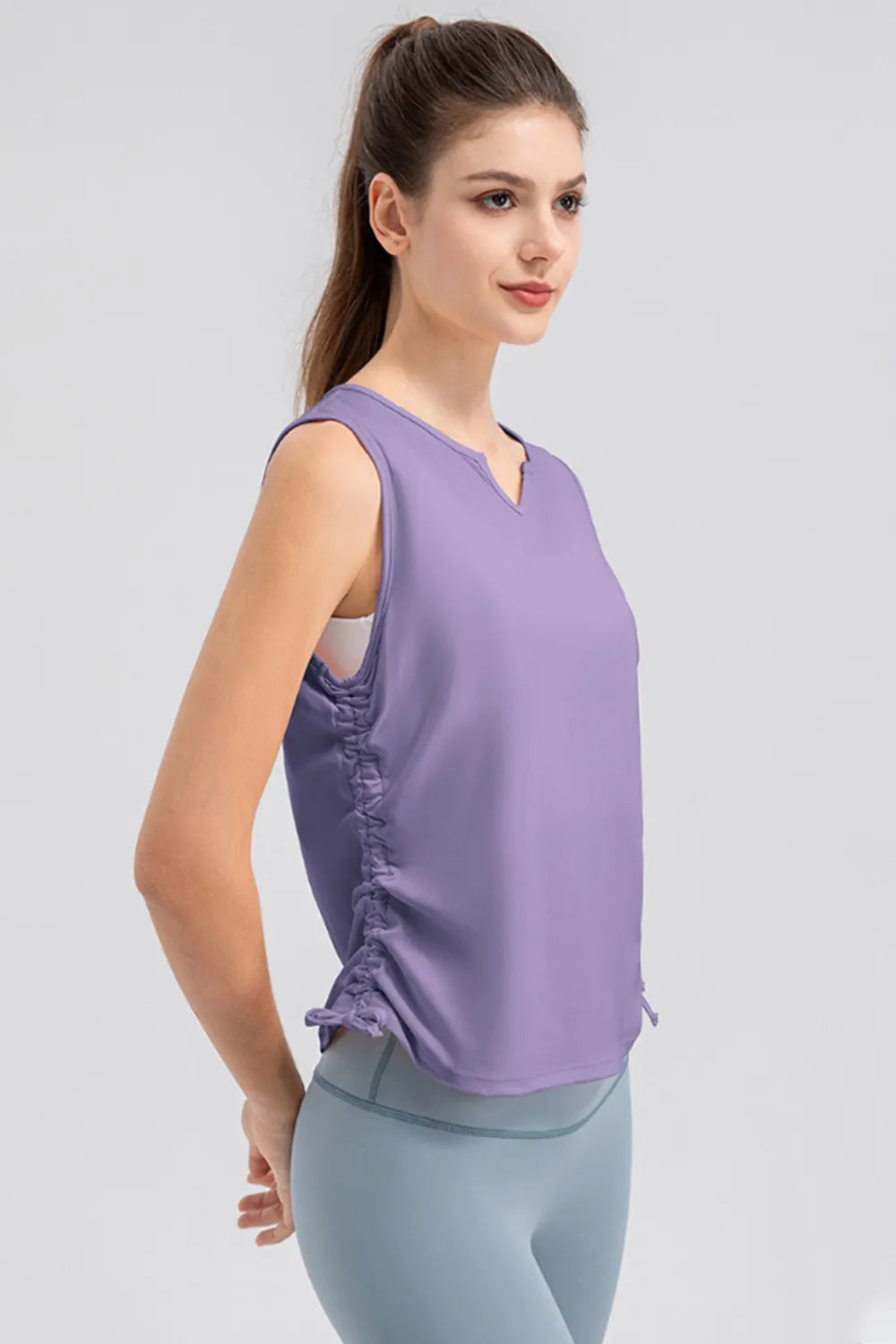 Notched Wide Strap Active Tank - cas7m
