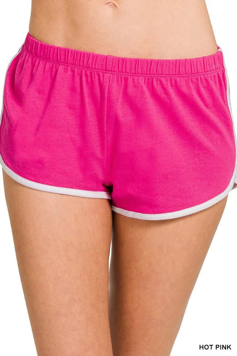 Zenana Elastic Waistband Dolphin Shorts - cas7m