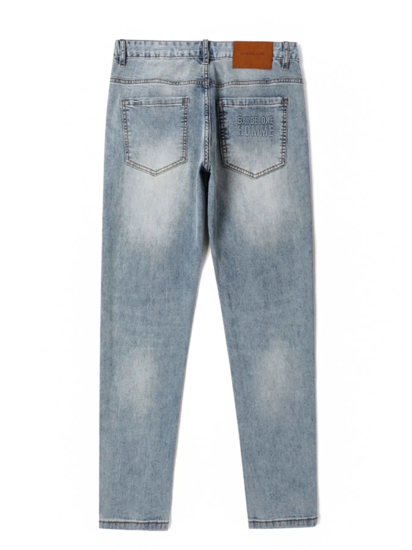 Men's Washed Stretch Slim-Fit Jeans - Cotton Blend - cas7m