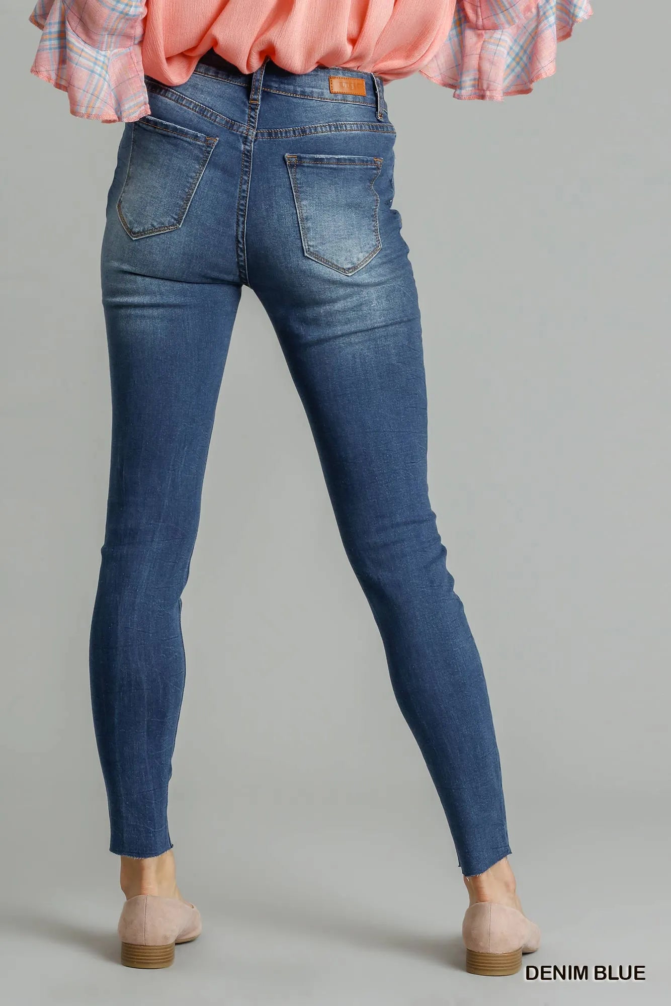 Umgee Distressed Skinny Jeans with Pockets - cas7m